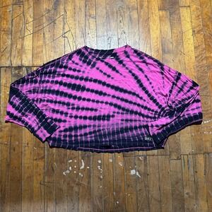 DKNY Sport Sweatshirt Women's Large Pink Tie‎ Dye Long Sleeve Crew Neck Pullover